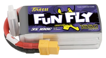 Akumulator LiPo 1550mAh 11,1V 100C 3S1P XT60 FunFly | TAA15503S10X6 TATTU
