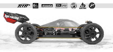 VORZA BUGGY FLUX 4WD 6S 1/8 Czerwony | 160178 HPI