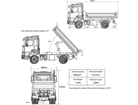 Wywrotka Hydrauliczna RC 4x4 4WD 2,4GHz 1/14 Zdalnie Sterowana Maszyna Budowlana | CY3362 HUINA TOYS