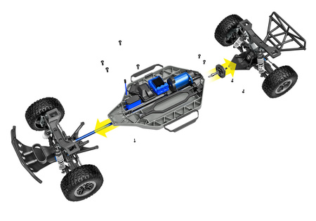 Traxxas Slash 4X4 VXL 1:10 4WD Niebieski Samochód Zdalnie Sterowany Model RC | 68386-4-BLUE
