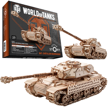 Little Story Drewniane Puzzle Model 3D Czołg Bat.-Chatillon Bourrasque World of Tanks 32,5x12,4x10,5cm | WOT04