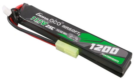 Akumulator LiPo 1200mAh 11,1V 25C 3S1P Mini Tamiya Airsoft Gun | GEA12003S25T2 GENS ACE