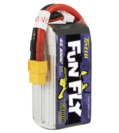 Akumulator LiPo 1300mAh 14,8V 100C 4S1P XT60 FunFly | TAA13004S10X6 TATTU