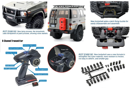 Rescuer Crawler 1/10 2,4GHz Biały Samochód Zdalnie Sterowany Model RC | RGT-EX86190-2 RGT