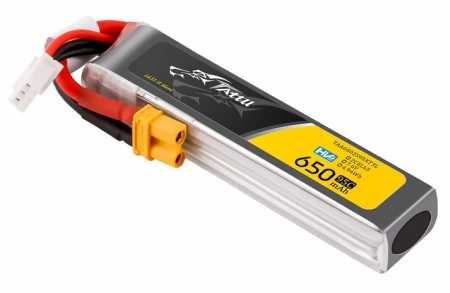 Tattu 2s 650mAh 95C 7.6V HV Lipo Battery with XT30 Long-Pack