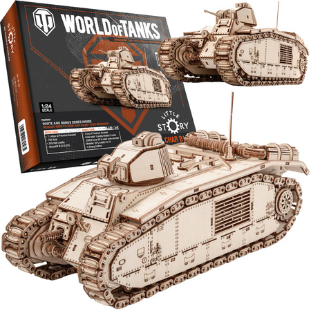 Little Story Drewniane Puzzle Model 3D Czołg Char B1 World of Tanks 29x11x13cm | WOT06