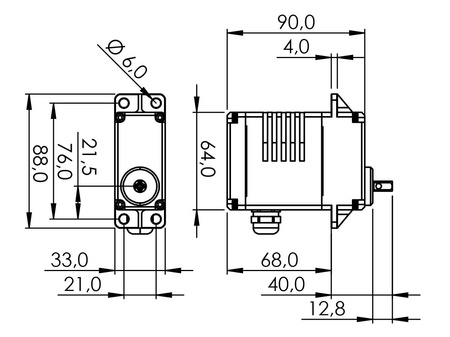 Serwo Cyfrowe Wieloobrotowe HiTEC SG33BL-T-CAN-12V 360° 9-15V 147kg/cm 0,185s/60° IP68 | 1-02345