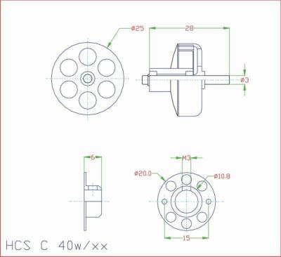 Silnik Bezszczotkowy HCS C 2353KV 40W 10A 2S Wał 3mm Ciąg 250g | 001047 FREE AIR