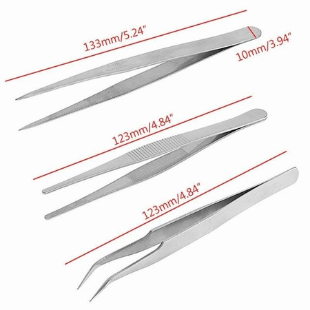 Zestaw pęset (3szt.)