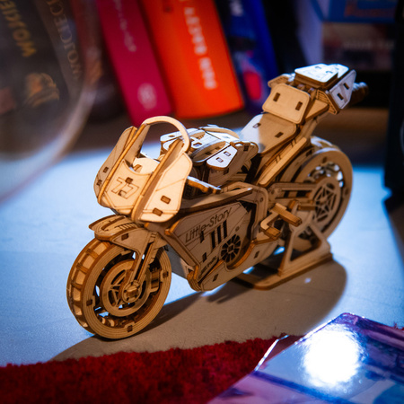Little Story Drewniane Puzzle Model 3D Motocykl Grand Prix Motor 17,5x6,8x10cm | E021