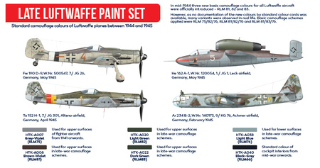 Zestaw farb akrylowych (Late Luftwaffe Paint Set) | HTK-AS03 HATAKA