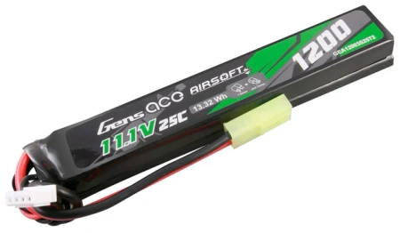 Akumulator LiPo 1200mAh 11,1V 25C 3S1P Mini Tamiya Airsoft Gun | GEA12003S25T2 GENS ACE