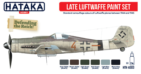 Zestaw farb akrylowych (Late Luftwaffe Paint Set) | HTK-AS03 HATAKA