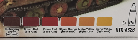 Zestaw farb akrylowych (Corrosion & Rust Weathering Effects Set) | HTK-AS26 HATAKA