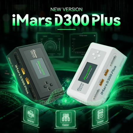 Ładowarka Procesorowa Gens Ace iMars D300 Plus Smart Charger Dual-Channel G-Tech AC/DC 300W/700W Dwukanałowa Biała | GEA300WPLUS-EW
