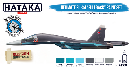 Zestaw farb akrylowych (Ultimate SU-34 "Fullback" Paint Set Russian Air Force) | HTK-BS58 HATAKA