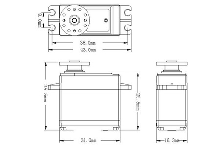 Serwo Mini HD-1250MG 25g - PowerHD
