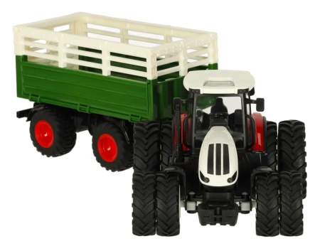 Traktor RC Zdalnie Sterowany Ciągnik Rolniczy z Przyczepą 1:24 2,4GHz Zabawka Farma