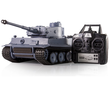 Czołg German Tiger I 1:16 SZARY V7 | 3818-1B-2,4GHz - HENG LONG