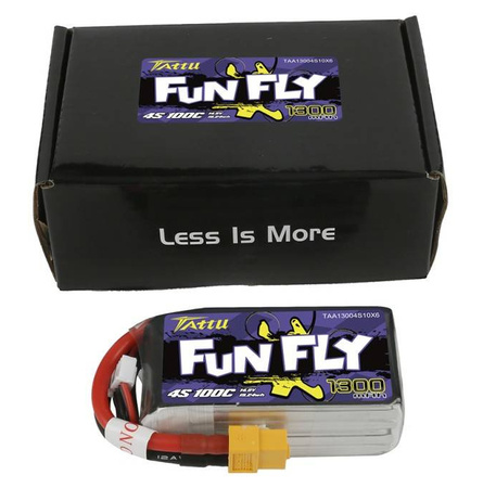 Akumulator LiPo 1300mAh 14,8V 100C 4S1P XT60 FunFly | TAA13004S10X6 TATTU