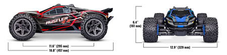 Traxxas Rustler 4X4 BL-2S 1:10 4WD Czerwony Samochód Zdalnie Sterowany Model RC | 67164-4-RED