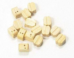 Bloczki Drewniane Podwójne 4mm 15szt. | 17002 OCCRE