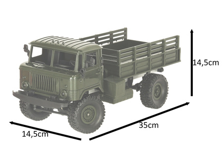 Samochód zdalnie sterowany Ciężarówka Wojskowa Off-Road USSR Military Truck 4WD 1/16 RTR