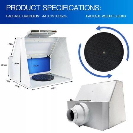 Wyciąg do malowania z oświetleniem LED (Spray Booth with LED Light) | FA-670 FINE-ART