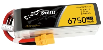 Akumulator LiPo 6750mAh 14,8V 25C 4S1P XT90 | TAA67504S25X9 TATTU