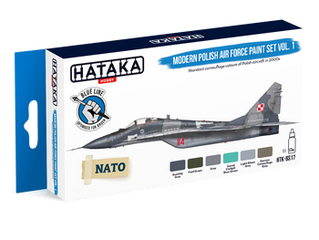 Zestaw farb akrylowych (Modern Polish Air Force paint set vol. 1) | HTK-BS17 HATAKA