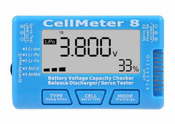Miernik CellMeter 8 Tester Napięcia Serw ESC Li-Po Li-Ion Li-Fe NiMH NiCd | L150