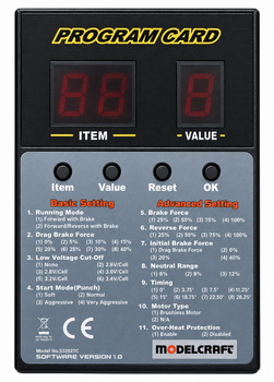 Karta Programująca ESC Modelcraft Program Card | 532027C