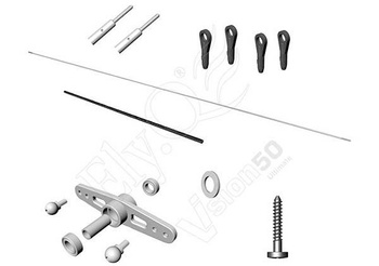 Zestaw popychacza serwa, pręt stalowy 2,5mm alu. - EQ2058 UPGRADE - Vision 50 ElyQ