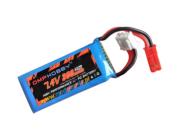 Pakiet LiPo 300mAh 7,4V 2S 25C (OMPHOBBY) | OSHT0005 RMS