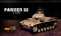 Czołg Zdalnie Sterowany German Tauch Panzer III Ausf.H 1:16 RTR 2,4Ghz Model RC | 3849-1B HENG LONG