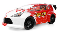 Samochód Himoto Rally Tricer 1:18 Brushed 2,4GHz RTR Model RC Zdalnie Sterowany Czerwony | HME18OR-R
