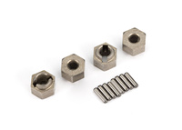 Hex 7mm Stalowe Piasty Sześciokątne z Pinami Traxxas TRX-4M Steel Wheel Hubs with Axle Pins | 9750A