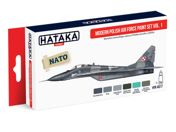 Zestaw farb akrylowych (Modern Polish Air Force Paint Set Vol.1) | HTK-AS17 HATAKA