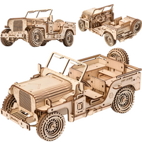 Little Story Drewniane Puzzle Model 3D Pojazd Wojskowy Jeep 23x10x12cm | E014