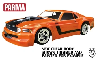 Karoseria Boss Mustang 1970 Vintage Clear Body 200mm 1:10 Przezroczysta | 10141 PARMA