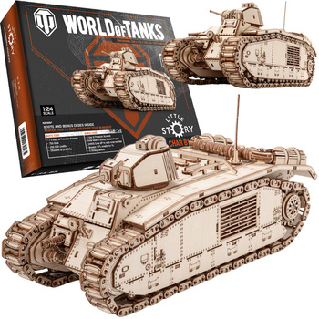 Little Story Drewniane Puzzle Model 3D Czołg Char B1 World of Tanks 29x11x13cm | WOT06