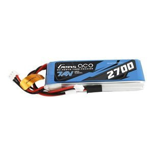 Akumulator Gens Ace 2700mAh 7,4V 1C 2S1P do nadajnika z wtyczką Futaba i JST-EHR