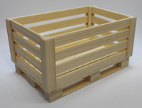 Skrzynia ażurowa na palecie (1:14) - biała | ETB006 TINY LOGISTICS